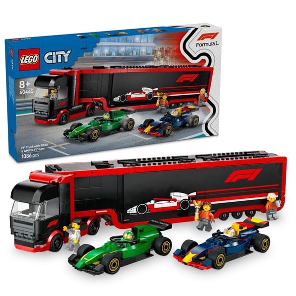 Lego City - F1 - lastbil Med Rb20 Og Amr24 F1 - biler