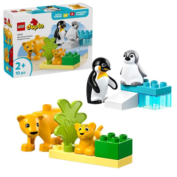 LEGO DUPLO Town Vilde dyrefamilier: pingviner og løver