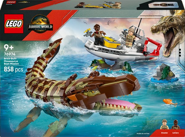 Brick-Built Mosasaurus Boat Mission