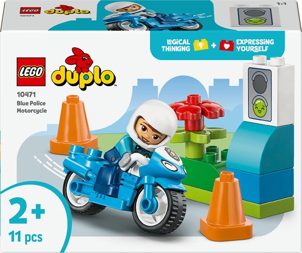 Blå politimotorcykel