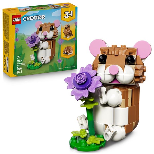 Sød hamster med blomst