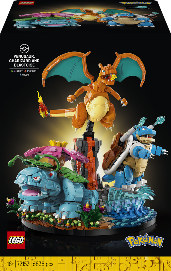 enusaur, Charizard og Blastoise