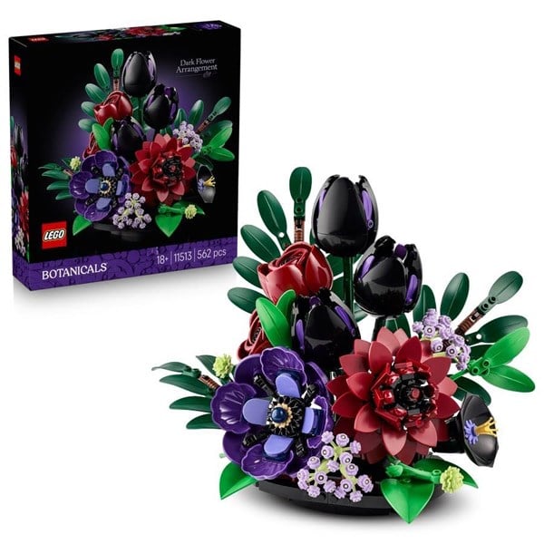 Mørkt blomsterarrangement