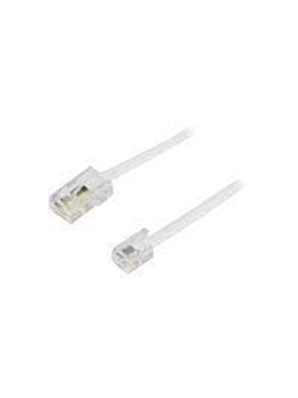 DELTACO modulkabel, 8P4C(RJ45) til 6P4C(RJ11), 1m, hvid