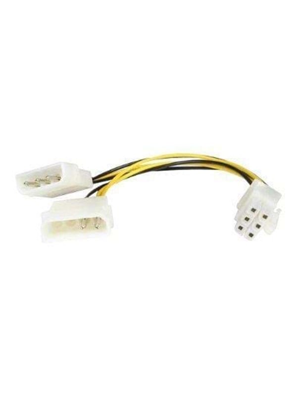 StarTech.com 6in LP4 to 6 Pin PCI Express Video Card Power Cable Adapter - Power adapter - 4 pin internal power (M) to 6 pin PCIe power (M) - 6 in -