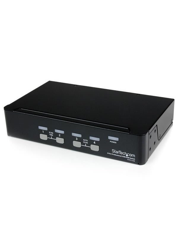 StarTech.com 4 Port Professional VGA USB KVM Hub - 1U Rack-mountable KVM (SV431USB) KVM switch Desktop