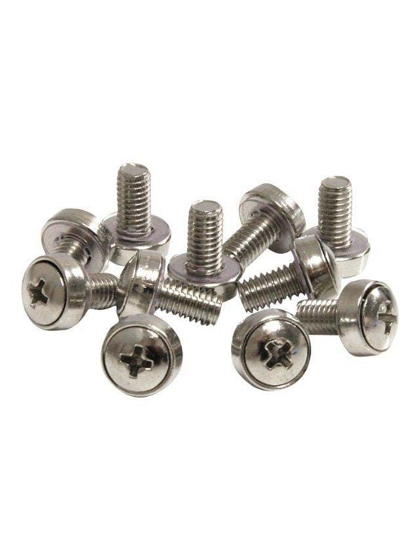 Startech 50 Pkg M6 Mounting Screws for Server Rack Cabinet (CABSCREWSM6) - Skruesæt (pakke med 50) - for P/N: RACK-18U-20-WALL-OA, RACK-21U-20-WALL-OA, RACK-24U-20-WALL-OA, RK3236BKF, WALLMOUNT4