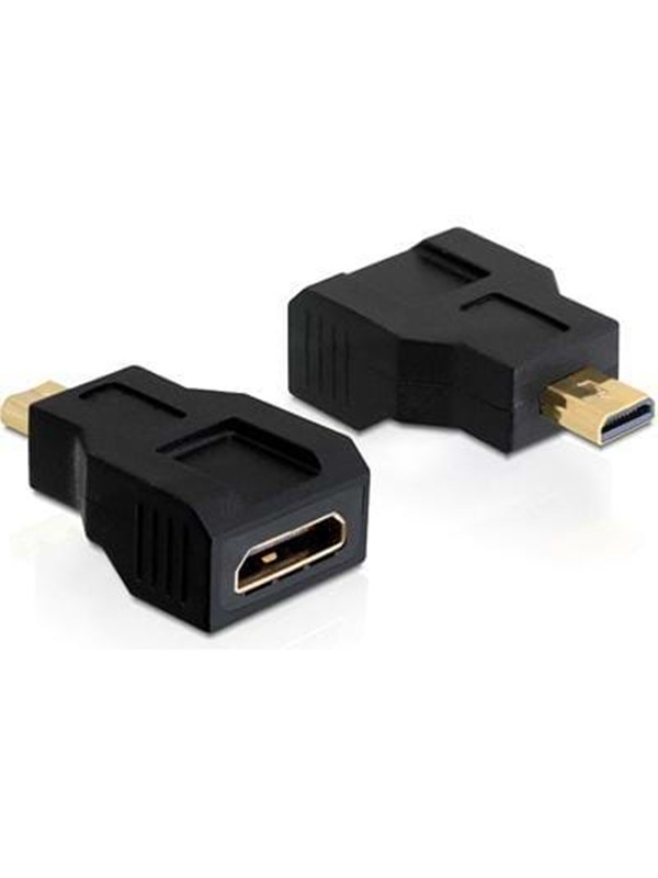 HDMI-adapter DeLOCK 65271 micro D til mini C - sort