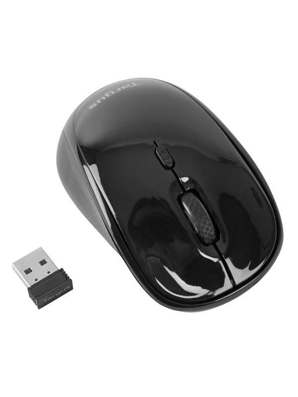 Targus Wireless USB Laptop Blue Trace Mouse Black - Mus - Optisk - 3 knapper - Sort