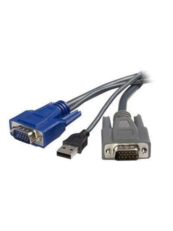 StarTech 6 ft Ultra-Thin USB VGA 2-in-1 KVM Cable (SVUSBVGA6) - Kabel til tastatur / video / mus (KVM) - USB, HD-15 (VGA) (han) til HD-15 (VGA) (han) - 1.8 m - sort - for P/N: SV1631DUSBU, SV1631DUSBUK, SV431DUSBU, SV831DUSBAU, SV831DUSBU, SV831DUSBUK