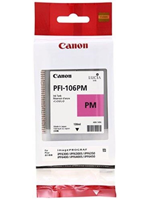 Canon Canon PFI-106 PM Blækpatron Magenta foto UV-pigment PFI-106PM Modsvarer: N/A