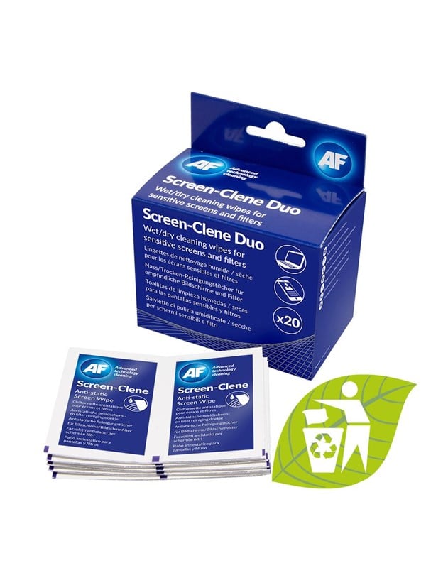 AF Screen-Clene Duo Cleaning Wipes for Sensitive Screens and Filters