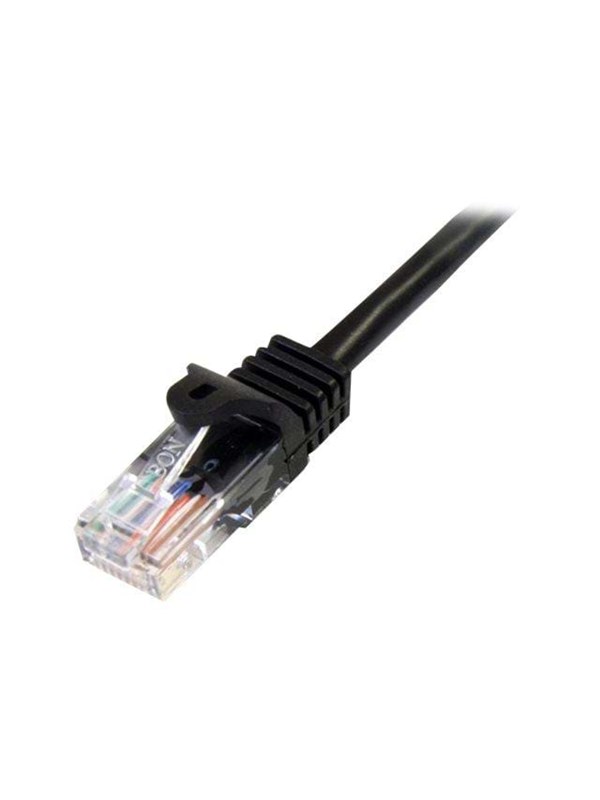 Startech 2m Black Cat5e / Cat 5 Snagless Patch Cable - Patchkabel - RJ-45 (han) til RJ-45 (han) - 2 m - UTP - CAT 5e - formet, knastfri - sort