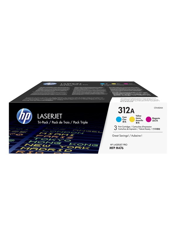 HP HP 312A Tonerkassette 3-pack C/M/Y CF440AM Modsvarer: N/A