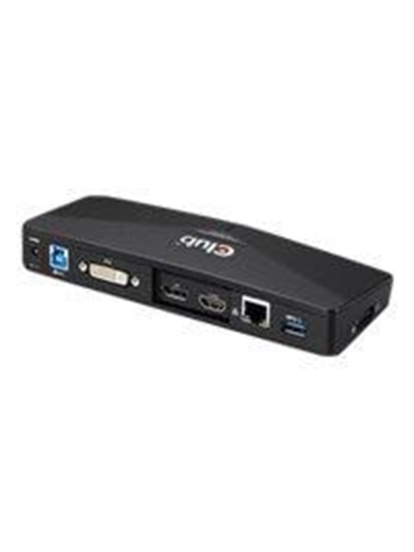 Club 3D SenseVision USB 3.0 4K Docking Station - Dockingstation - USB - DVI, HDMI, DP - 1GbE
