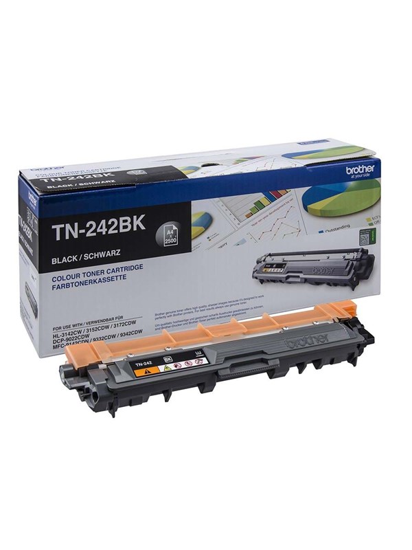 Brother Tonerkassette sort, 2.500 sider TN242BK Modsvarer: N/A