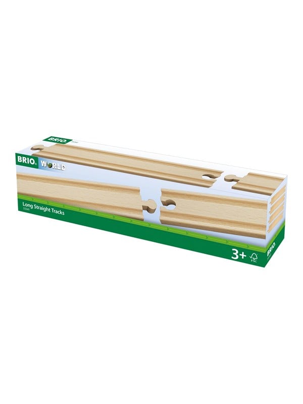 BRIO World Lige Skinner - 4 dele - Lang - Træ 33341