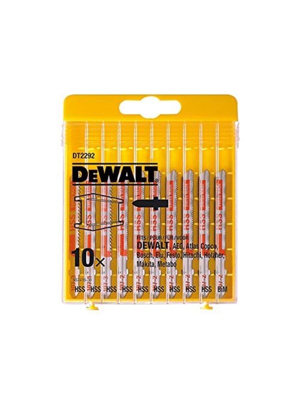DeWALT - Stiksavsklingesæt - for metal - 10 stykker - længde: 100 mm, 76 mm, 82 mm