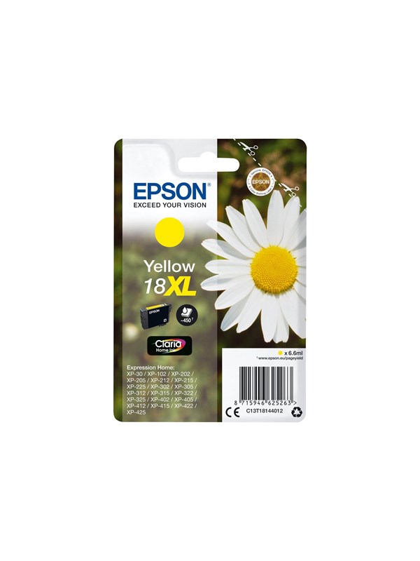 Epson 18XL Gul 450 sider Blæk C13T18144012