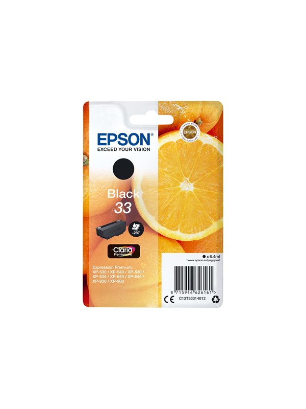 Epson Oranges Singlepack Black 33 Claria Premium Ink