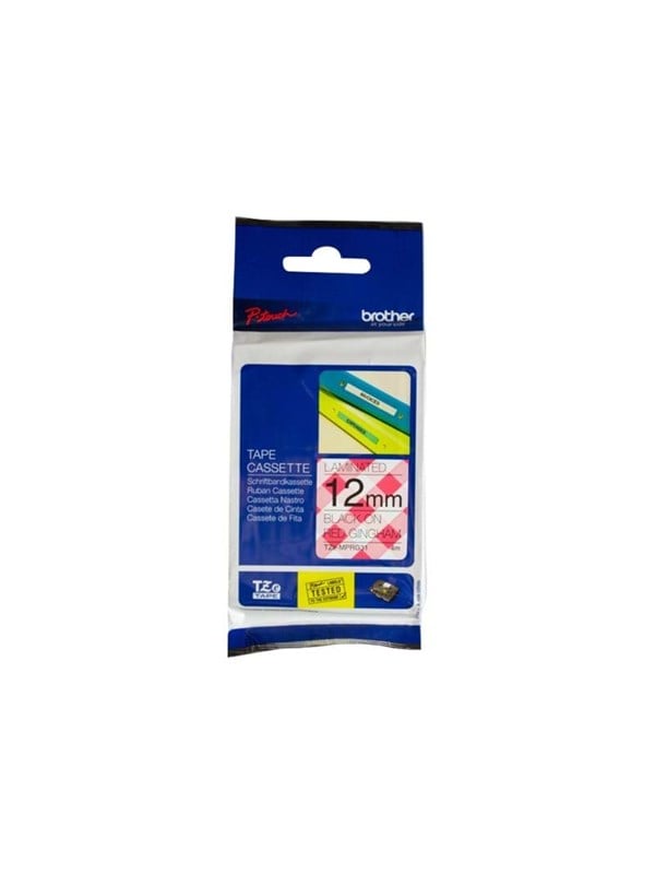 Brother Tape 12mm Tze-mprg31 Sort/r�d Gingham