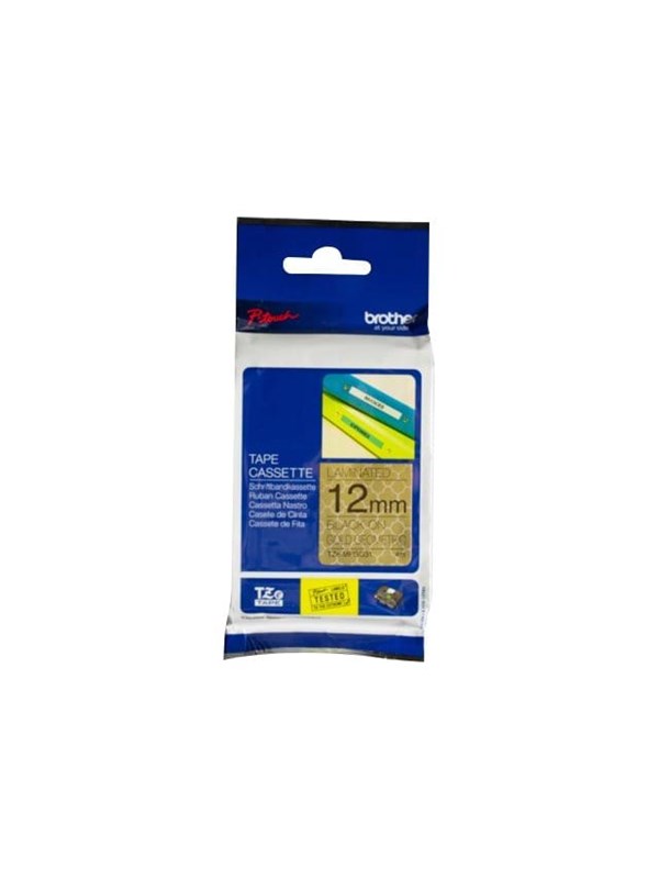 Brother Tape 12mm Tze-mpgg31 Sort/gennemsigtig Guld