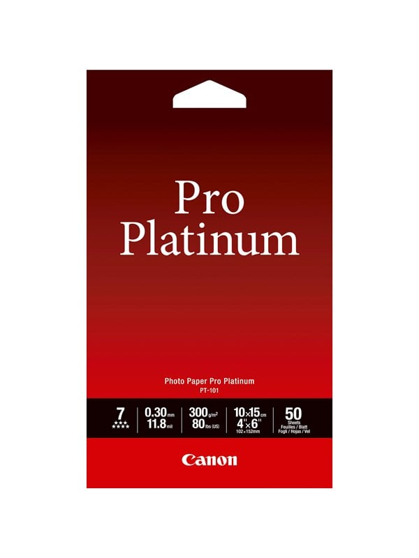 Canon Photo Paper Pro Platinum - 101.6 x 152.4 mm 50 ark fotopapir - for PIXMA MG5720, MG5721, MG5722, MG6821, MG6822, MG7720, TS5020, TS6020, TS8020, TS9020