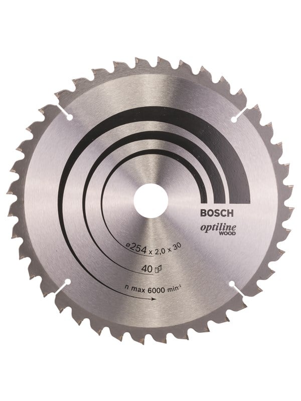 Bosch Rundsavsklinge Ø254x30mm 40 T -5gr Træ - 2608640435