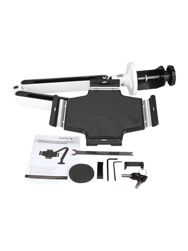 Startech Desk-Mount Tablet Arm - Articulating Tablet Mount - For 9 to 11 Tablets - iPad or Android Tablet Holder - Lockable - Steel - Monteringssæt - justerbar arm - for tablet - plastik, stål - hvid - skærmstørrelse: 9-11 - skrivebordsmonterbar - TAA-kompatibel - for P/N: DK30CHPH, STSCART