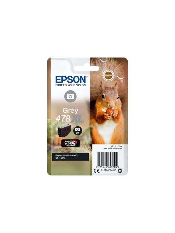 Epson 478XL Grå 200 sider Blæk C13T04F64010