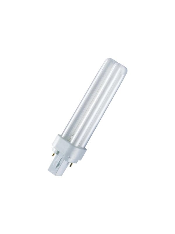 Kompaktlysrør 18w/840 - Kold hvid, G24D-2 2-pin, (Som Philips PL-C & Osram D)