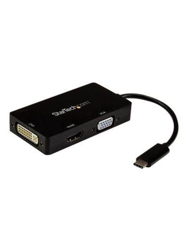 StarTech.com 4K USB C to HDMI, VGA & DVI Multi Port Video Display Adapter for Mac / Windows Laptop & Monitor (CDPVGDVHDBP) Videoadapter 15cm Sort