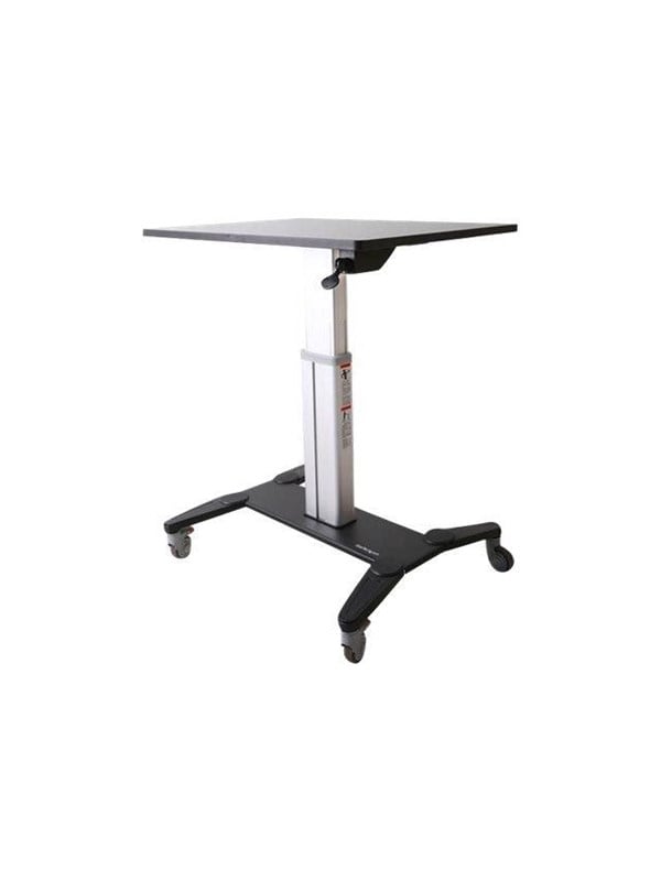 StarTech.com Mobile Standing Desk - Portable Sit-Stand Ergonomic Height Adjustable Cart on Wheels - Rolling Computer/Laptop Workstation (STSCART)