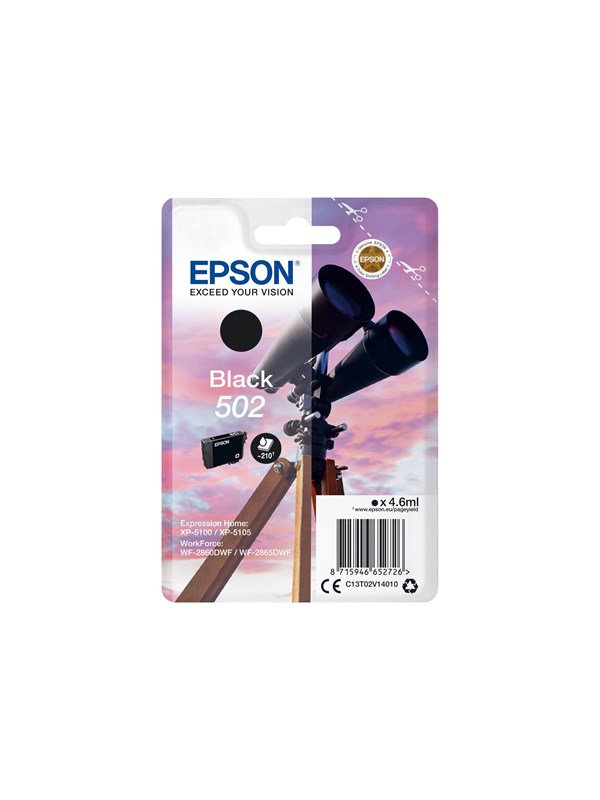 Epson Epson 502 Blækpatron sort C13T02V14010 Modsvarer: N/A