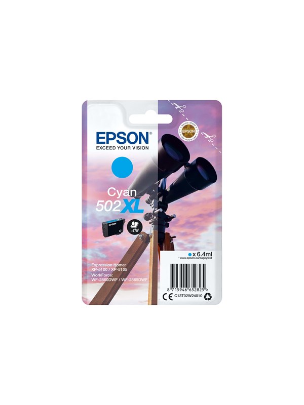 Epson Epson 502XL Blækpatron Cyan C13T02W24010 Modsvarer: N/A