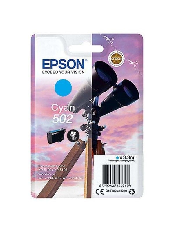 Epson Epson 502 Blækpatron Cyan C13T02V24010 Modsvarer: N/A