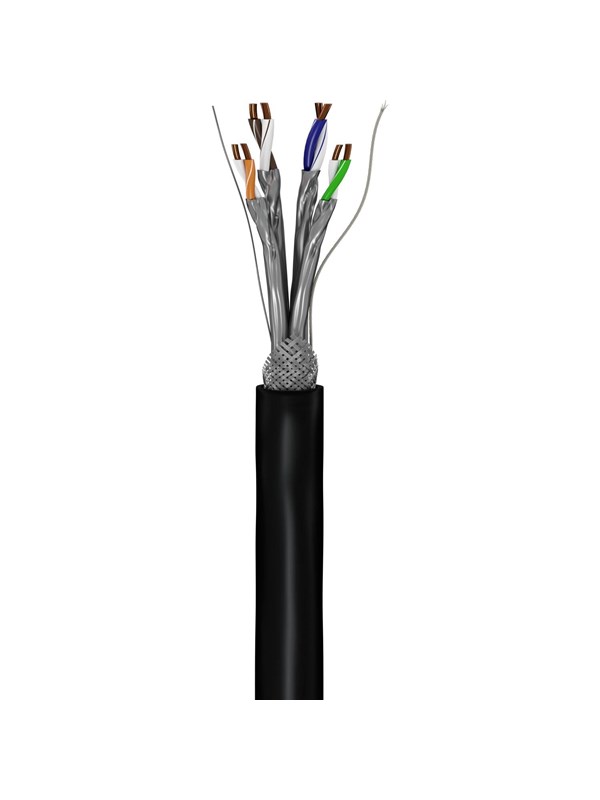Pro goobay CAT 6A - S/FTP - Sort - 100m
