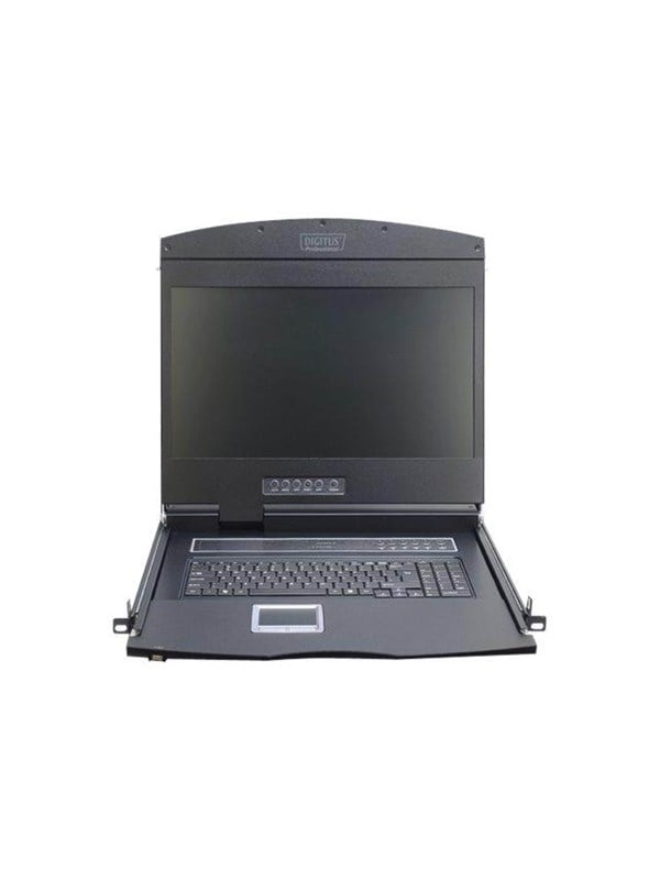 Digitus Professional DS-72211 - KVM-konsol - 19 - rackversion - 1366 x 768 @ 60 Hz - 1000:1 - RAL 9005, sort - 1U