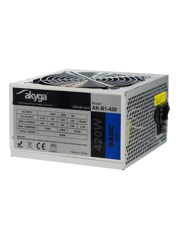 Akyga AK-B1-420 - power supply - 420 Watt Strømforsyning - 420 Watt - 120 mm - ATX 2.31 - 80 Plus