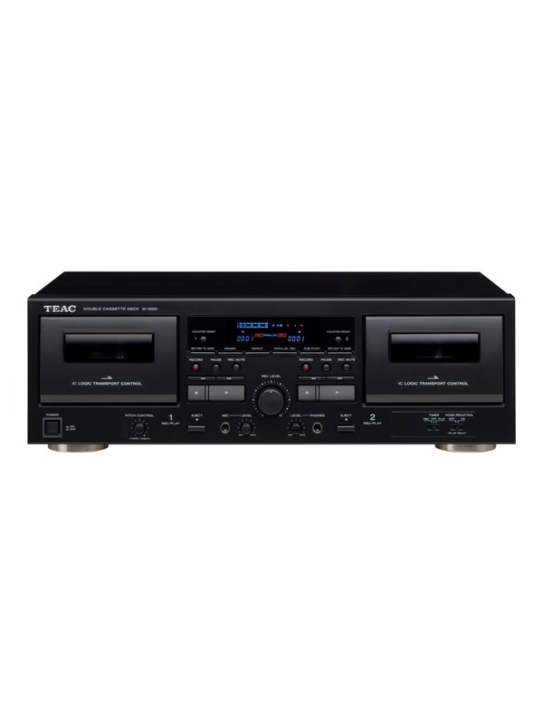 TEAC W-1200 - dual cassette deck - Dobbelt kassettestation - Sort