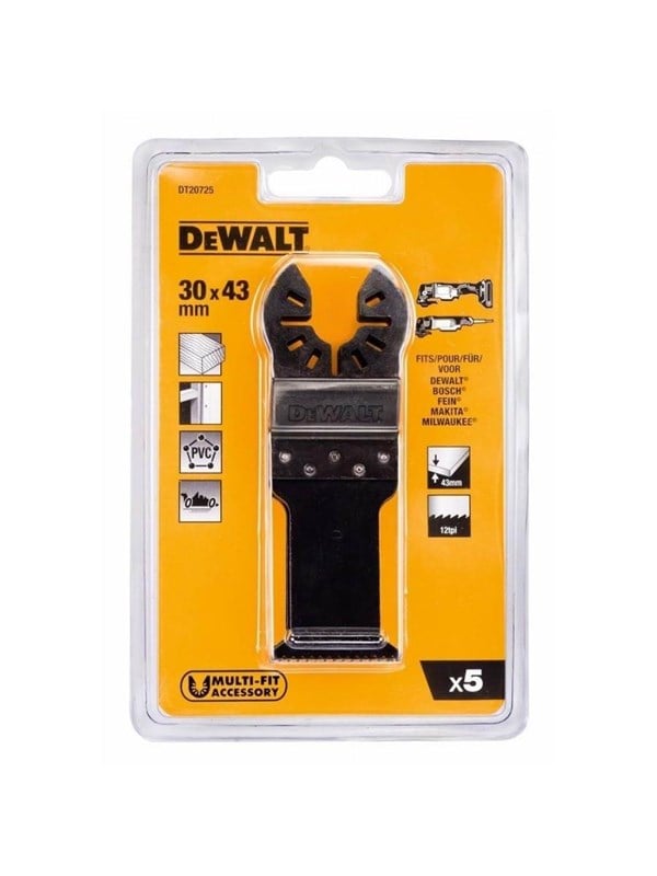 DeWalt klinge til multicutter, til hurtige snit i træ, 30 x 43 mm, 5 stk.