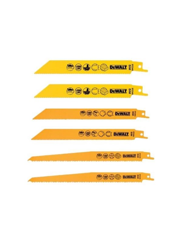 Dewalt High Performance Break Away Reciprocating Saw Blade 6 Piece Set + Storage Case