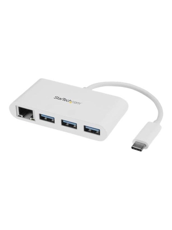 Startech 3 Port USB C Hub w/ Gigabit Ethernet – USB Type C to 3 x USB-A – Multi Port USB 3.0 Hub for MacBook Pro (HB30C3A1GEA) - Hub - 3 x SuperSpeed USB 3.0 + 1 x 10/100/1000