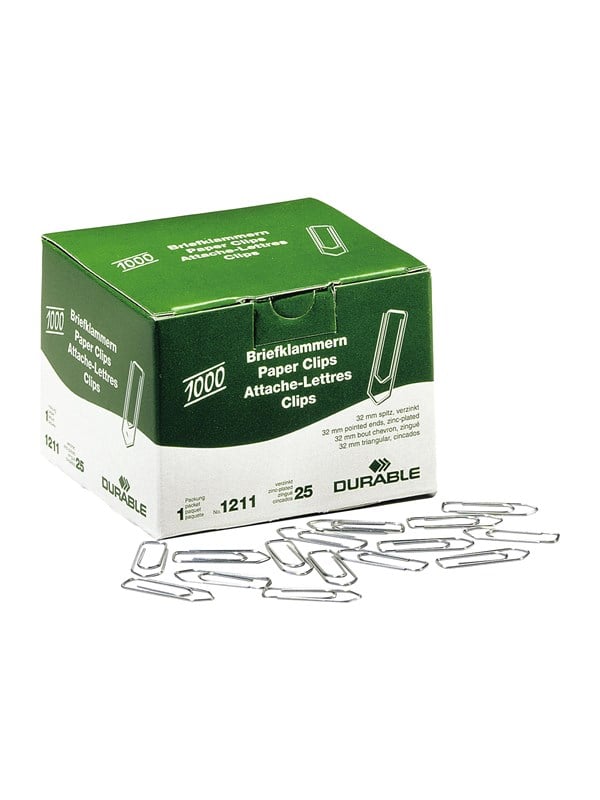 Durable clips 32 mm forzinket - (1000 stk.)