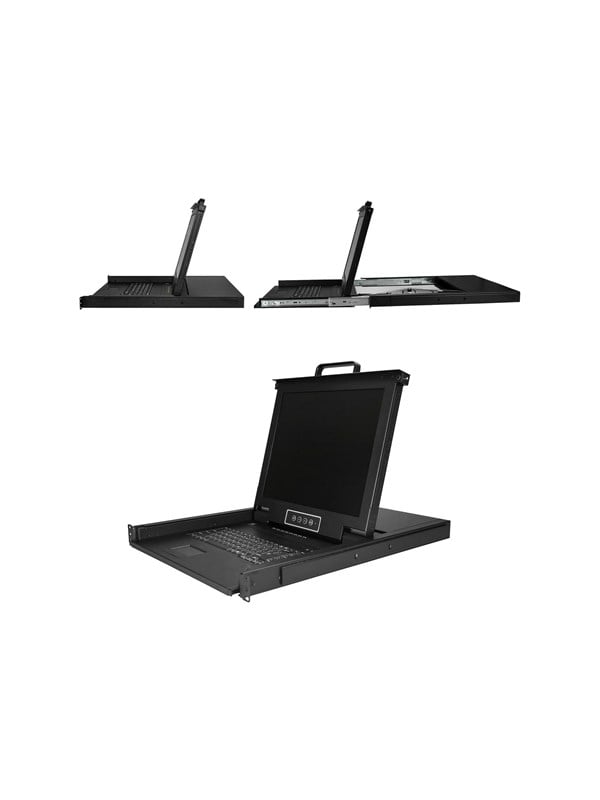 StarTech 8 Port Rackmount KVM Console with 6ft Cables, Integrated KVM Switch with 17 LCD Monitor, Fully Featured 1U LCD KVM Drawer- OSD KVM, Durable 50,000 MTBF, USB + VGA Support - 17in. LCD KVM Drawer (RKCONS1708K) - KVM-konsol med KVM switch - 8 porte - USB - 17 - rackversion - 1280 x 1024 @ 60 Hz - 250 cd/m² - 1000:1 - 5 ms - VGA - sort - 1U