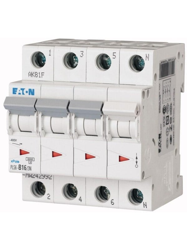 Eaton Automatsikring 16A 3P+N C 4M 6KA