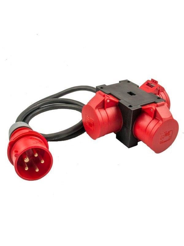 Elworks CEE Kompaktforgrener, 400V/16A 3 udtag, 1,5M kabel
