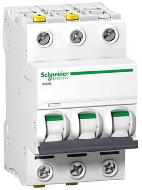 Schneider Electric Acti9 iC60N 3P 32A Dobbelt terminal C-karakteristik 6/10kA 230V Bredde 54mm