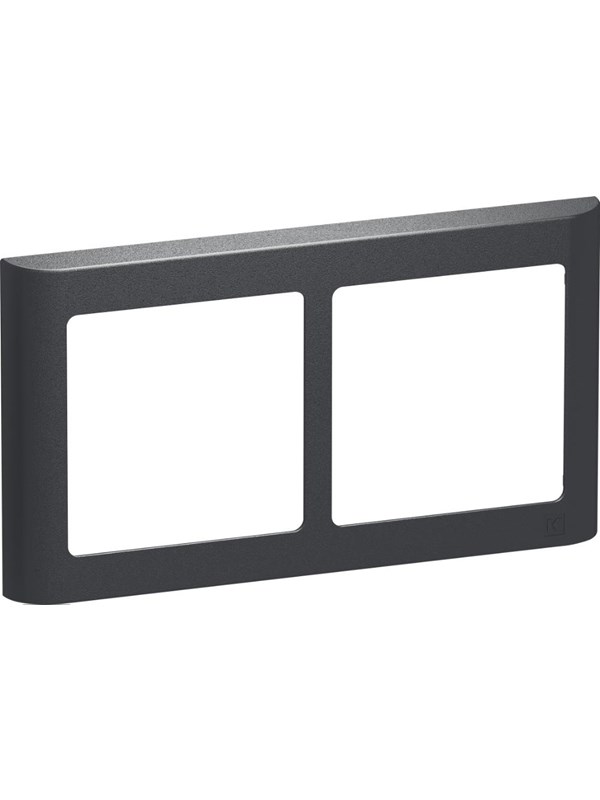 LK FUGA Soft 63 Design ramme 2x1 modul vandret, koksgrå