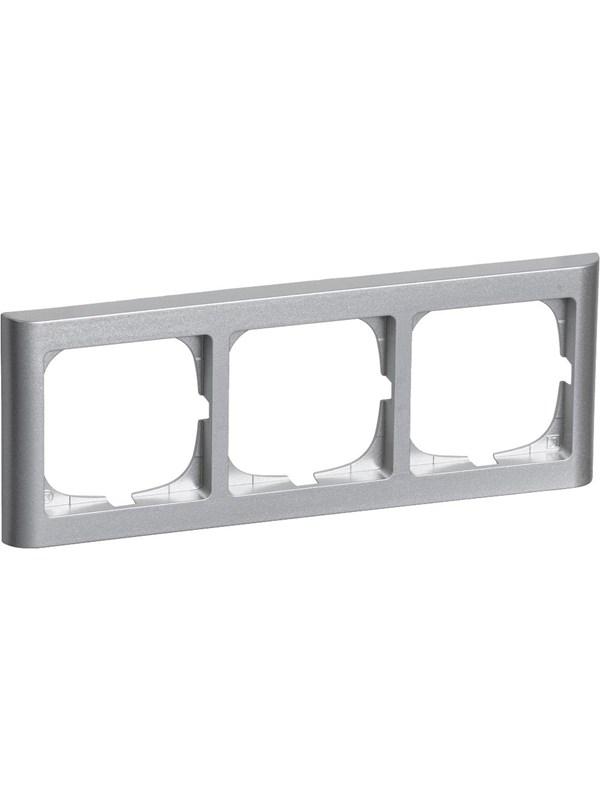 LK FUGA Softline 63 ramme 3x1 modul vandret, stålmetallic